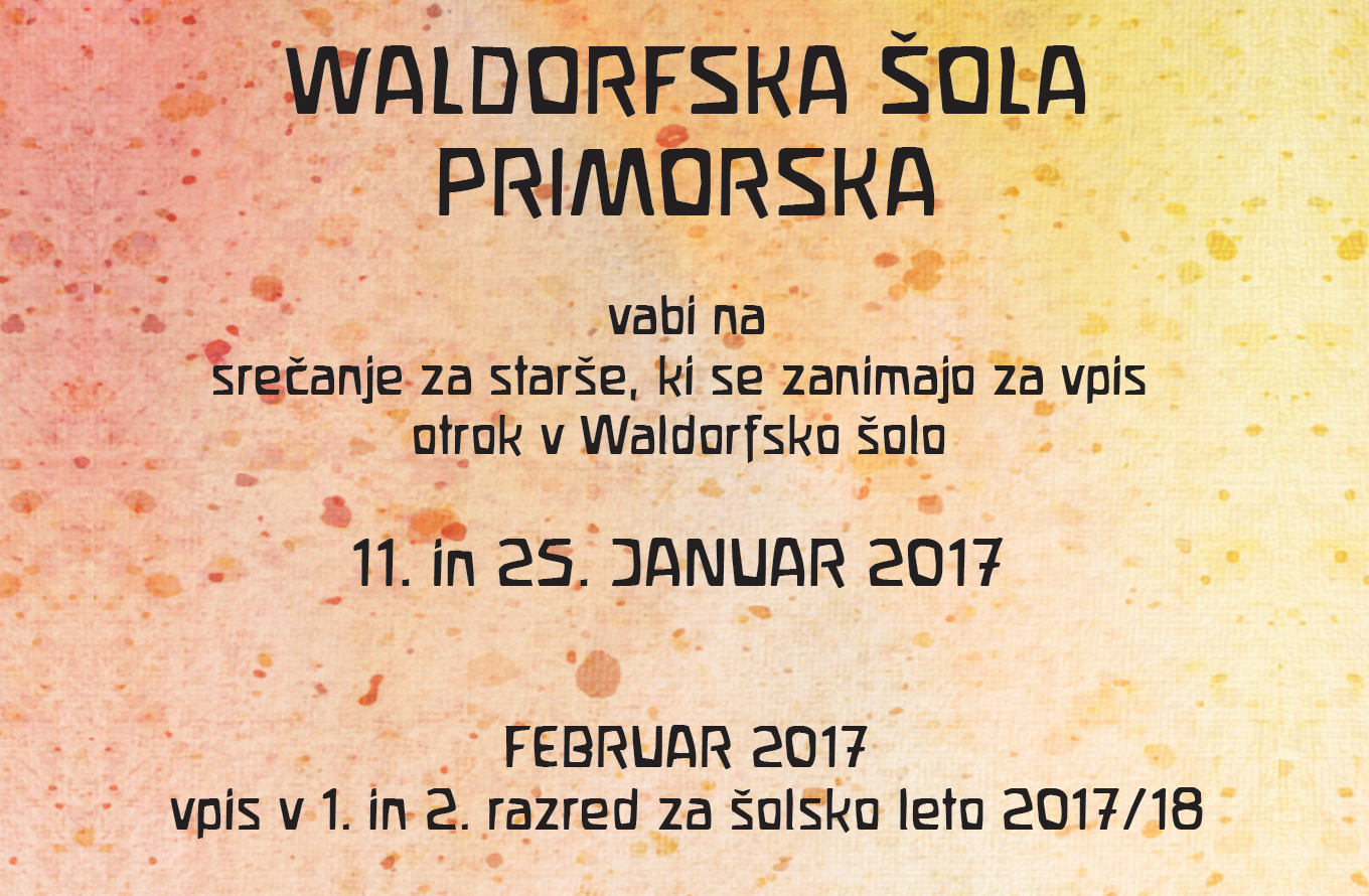 Srečanje za starše v Waldorfski šoli na Primorskem